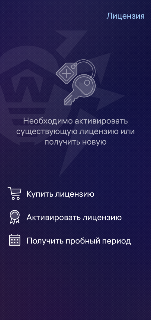 Рисунок 11: Экран Лицензия