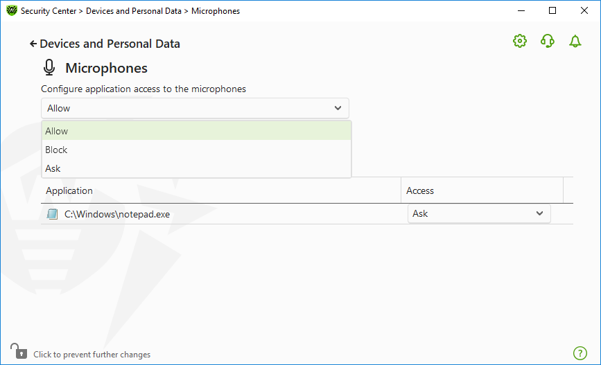 Figure 74. Selecting an access mode for an applications Figure 74. Selecting an access mode for an applications