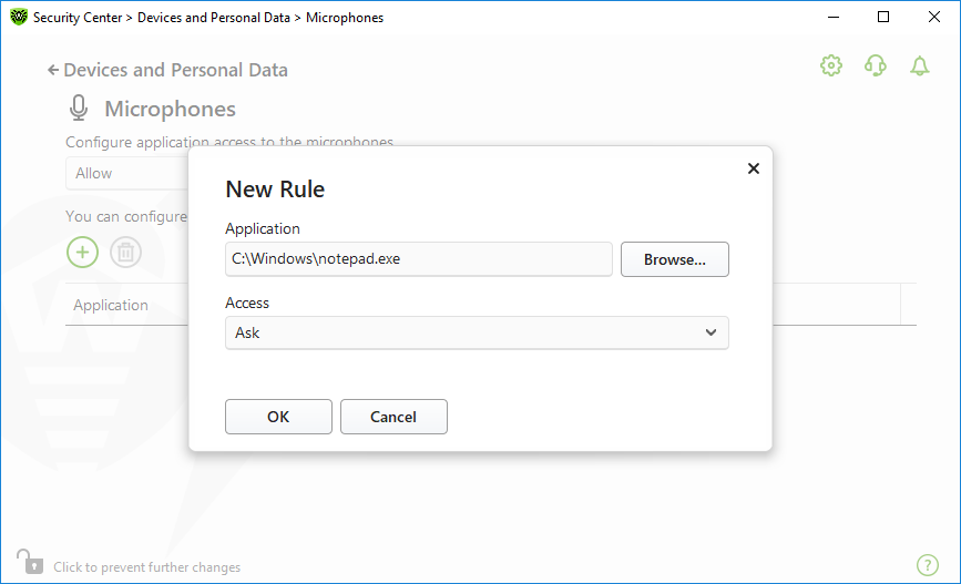 Figure 75. Creating an access rule for an application Figure 75. Creating an access rule for an application