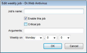 Edit Weekly Job Window