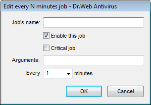 Edit Every N Minutes Job Window