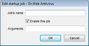 Edit Startup Job Window