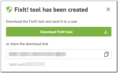 Figure 12. FixIt! tool has been created