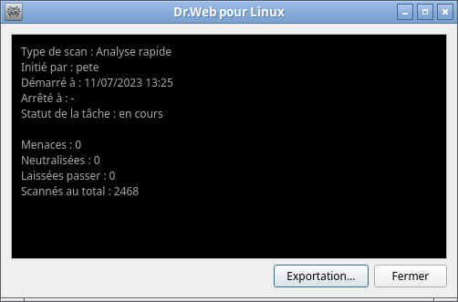 Figure 12. Informations détaillées sur le scan