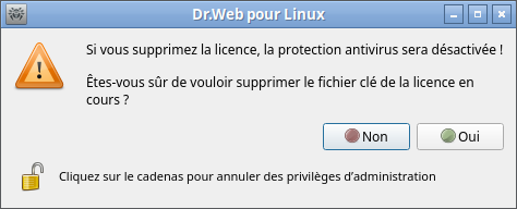 Figure 32. Confirmation de la suppression du fichier clé