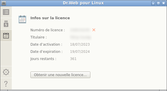 Image 20. Informations sur la licence