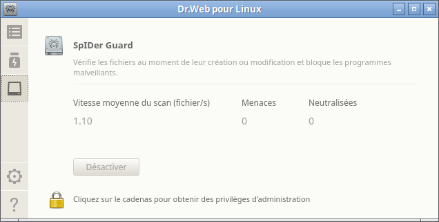 Figure 13. Gestion de SpIDer Guard