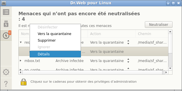 Figure 15. Parcourir les menaces