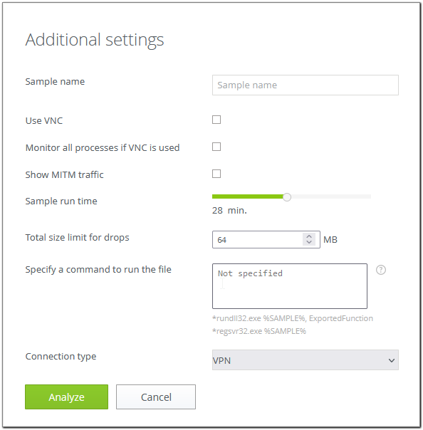additional settings