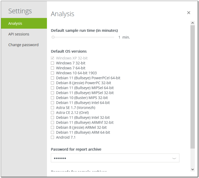 profile settings