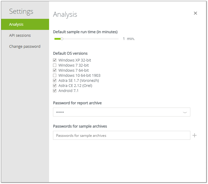 profile settings