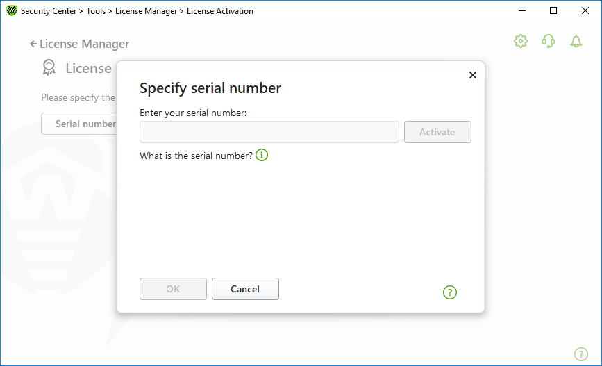 Figure 7. Activation using a serial number Figure 7. Activation using a serial number