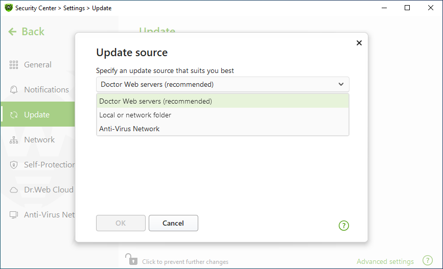 Figure 31. Configuring update source